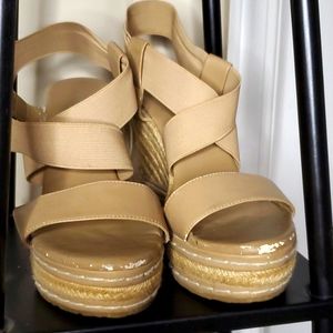 AUTHENTIC ESPADRILLES SANDAL WEDGE HEELS CHARLES BY CHARLES DAVID SZ 7/7.5